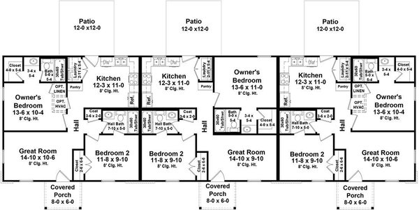 House Blueprint - Ranch Floor Plan - Main Floor Plan #21-473