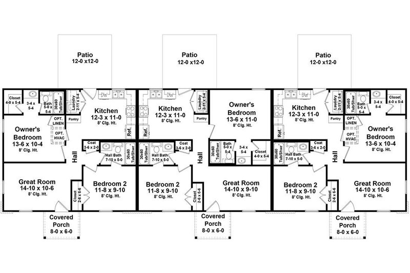 Home Plan - Floor Plan - Main Floor for Ranch House Plan #21-473 - 6 bed, 6 bath