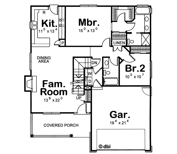 Architectural House Design - Farmhouse Floor Plan - Main Floor Plan #20-1224