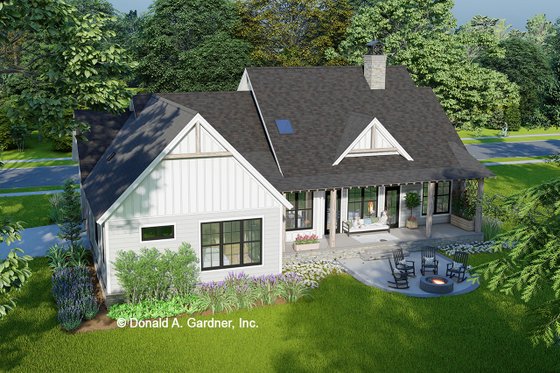 Exterior - Rear Elevation 1 for Modern House Plan #929-1175 - 3 bed, 2 bath