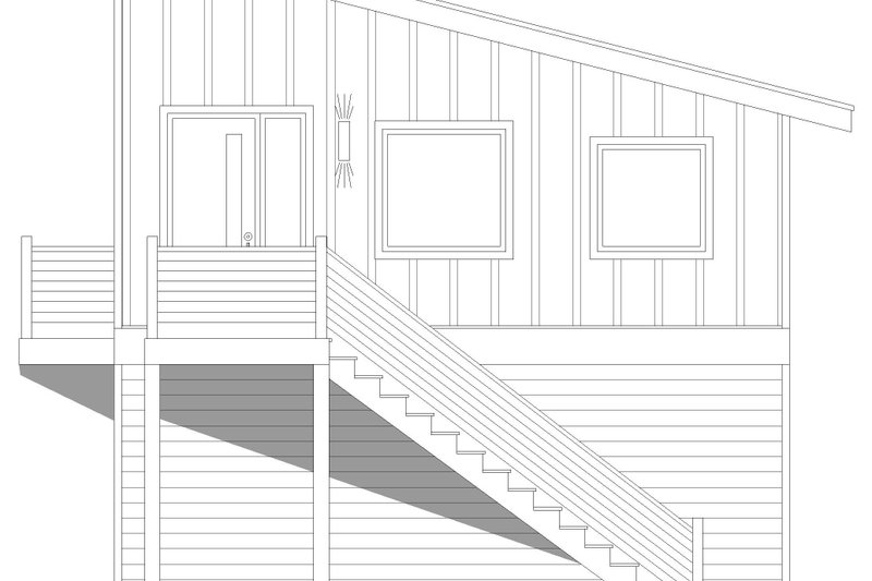 Home Plan - Exterior - Rear Elevation 1 for Contemporary House Plan #932-669, 1 bath