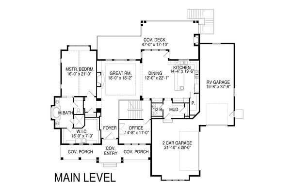 House Design - Craftsman Floor Plan - Main Floor Plan #920-34