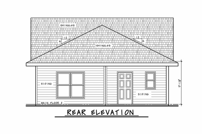 Dream House Plan - Exterior - Rear Elevation for Traditional House Plan #20-2342 - 2 bed, 2 bath