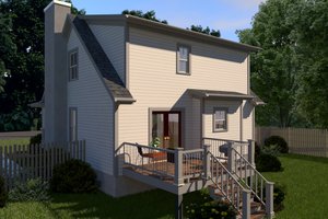 Exterior - Rear Elevation for Cottage House Plan #79-155 - 3 bed, 2.5 bath