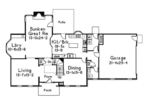 Colonial Floor Plan - Main Floor Plan #57-705