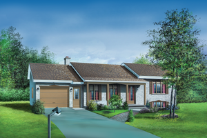 Ranch Exterior - Front Elevation Plan #25-1022