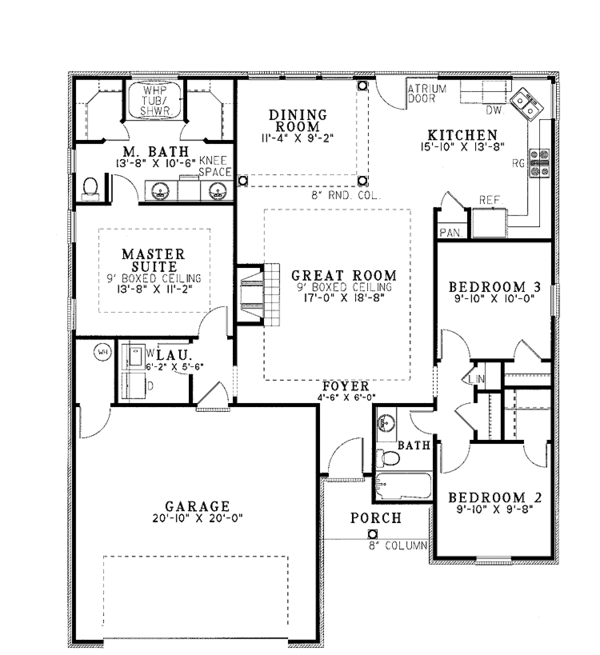 Architectural House Design - Country Floor Plan - Main Floor Plan #17-2729