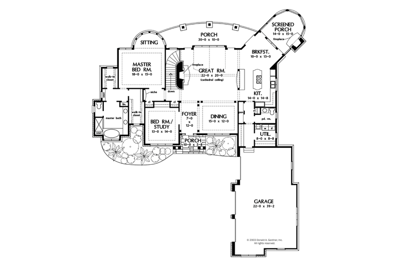 Architectural House Design - Floor Plan - Main Floor for Craftsman House Plan #929-931 - 3 bed, 3.5 bath