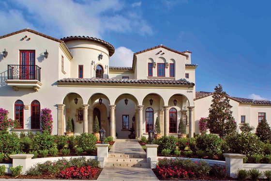 Exterior - Front Elevation 3 for Mediterranean House Plan #1058-1 - 6 bed, 5 bath