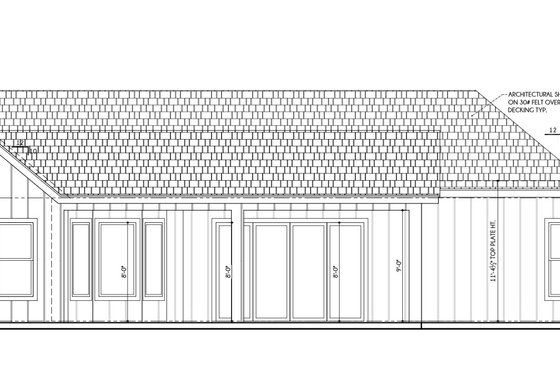 Exterior - Rear Elevation for Craftsman House Plan #1110-4 - 3 bed, 2 bath