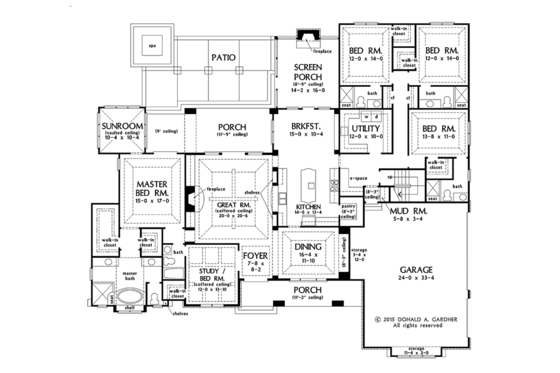 Floor Plan - Main Floor for European House Plan #929-1008 - 5 bed, 5 bath