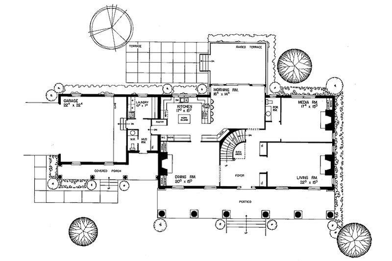 Home Plan - Floor Plan - Main Floor for Classical House Plan #72-698 - 4 bed, 3 bath