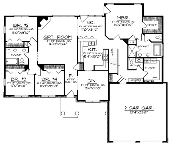 Home Plan - Ranch Floor Plan - Main Floor Plan #70-1356