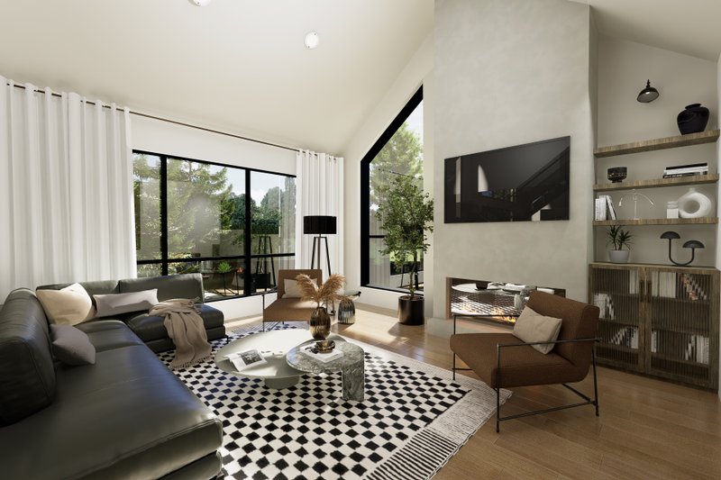 House Blueprint - Interior - Family Room for European House Plan #23-2819 - 3 bed, 2.5 bath