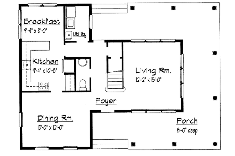 Dream House Plan - Floor Plan - Main Floor for Victorian House Plan #1051-2 - 3 bed, 2.5 bath