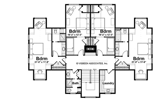 Floor Plan - Upper Floor for Craftsman House Plan #928-176 - 5 bed, 4.5 bath
