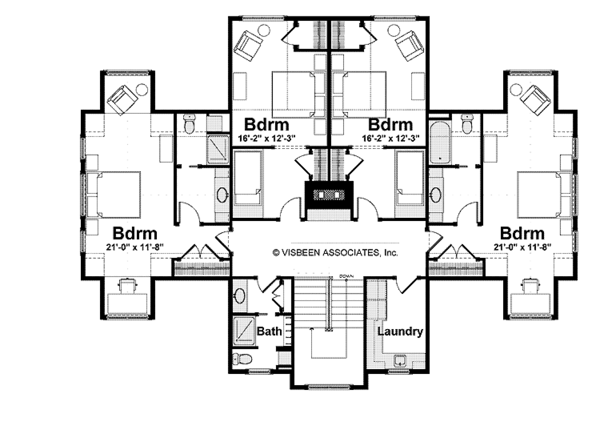 House Blueprint - Craftsman Floor Plan - Upper Floor Plan #928-176