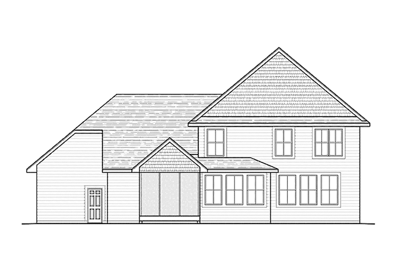 Architectural House Design - Exterior - Rear Elevation for Country House Plan #51-1076 - 4 bed, 2.5 bath