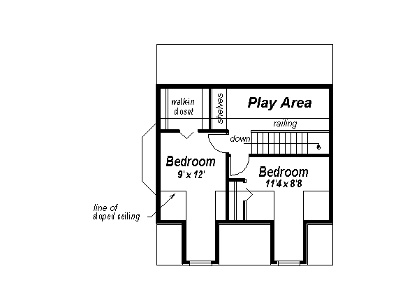 Country Floor Plan - Upper Floor Plan #18-298