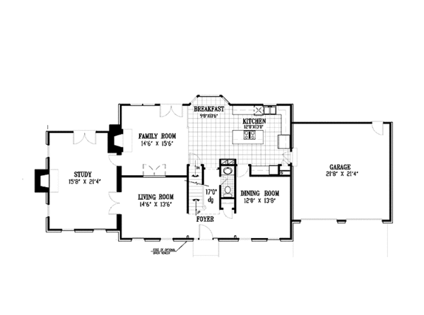 Architectural House Design - Colonial Floor Plan - Main Floor Plan #953-9