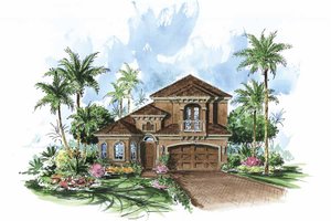 House Plan Design - Mediterranean Exterior - Front Elevation Plan #1017-90