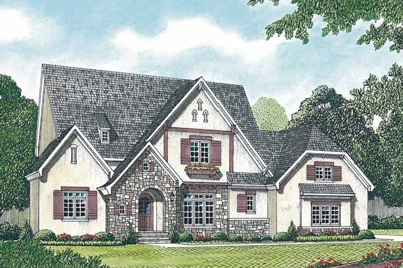 Architectural House Design - Country Exterior - Front Elevation Plan #453-166