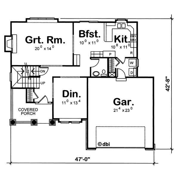 Dream House Plan - Craftsman Floor Plan - Main Floor Plan #20-2220