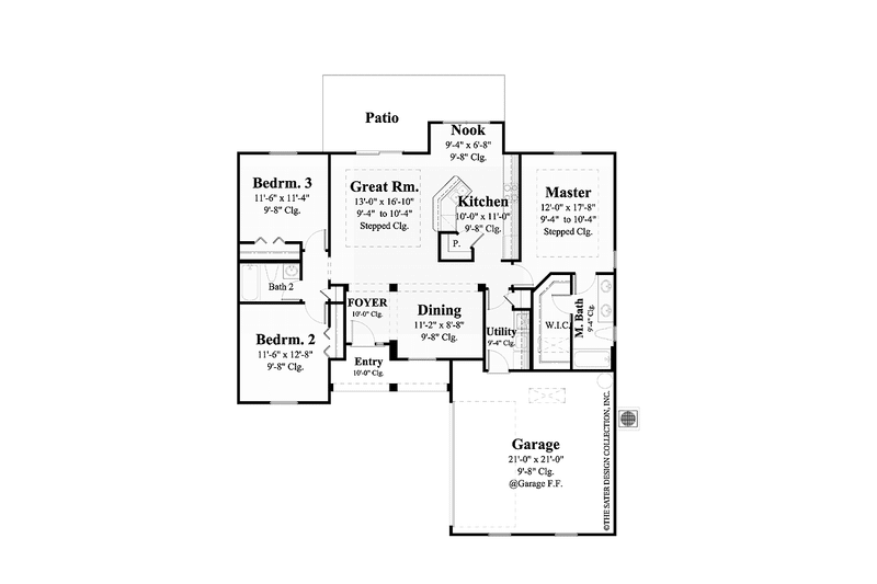 Home Plan - Floor Plan - Main Floor for Southern House Plan #930-438 - 3 bed, 2 bath