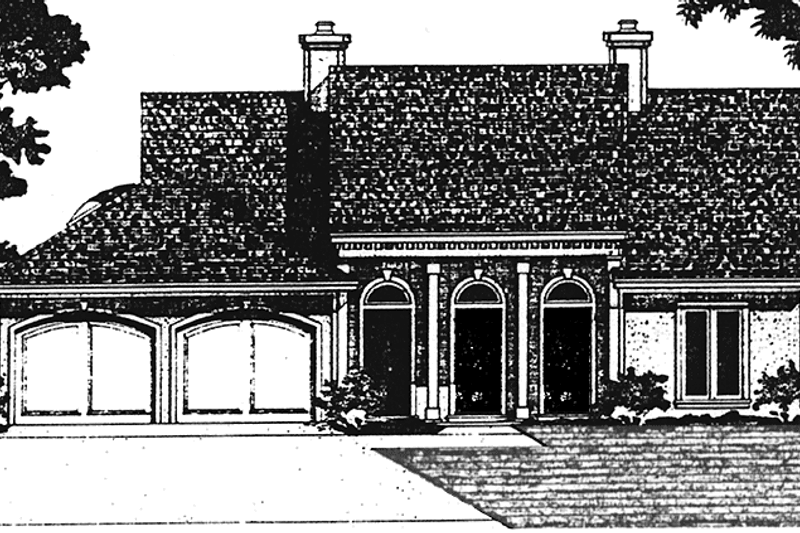 House Blueprint - European Exterior - Front Elevation Plan #45-476