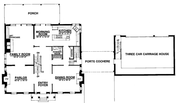 Architectural House Design - Classical Floor Plan - Main Floor Plan #1016-28