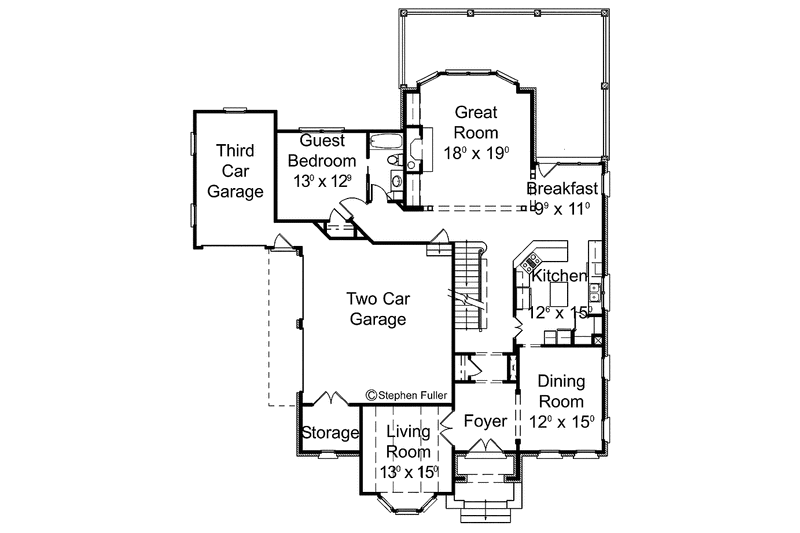 Home Plan - Floor Plan - Main Floor for Country House Plan #429-297 - 5 bed, 4 bath