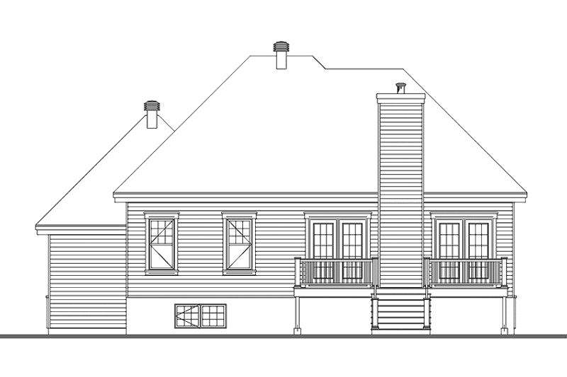 Architectural House Design - Exterior - Rear Elevation for Country House Plan #23-2526 - 2 bed, 1 bath