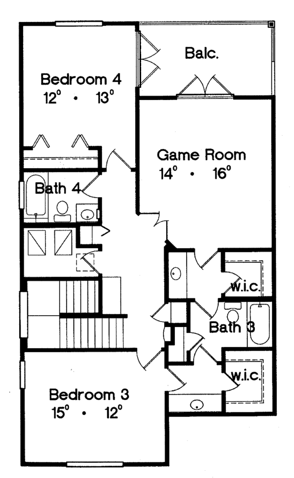 House Plan Design - Country Floor Plan - Upper Floor Plan #417-741