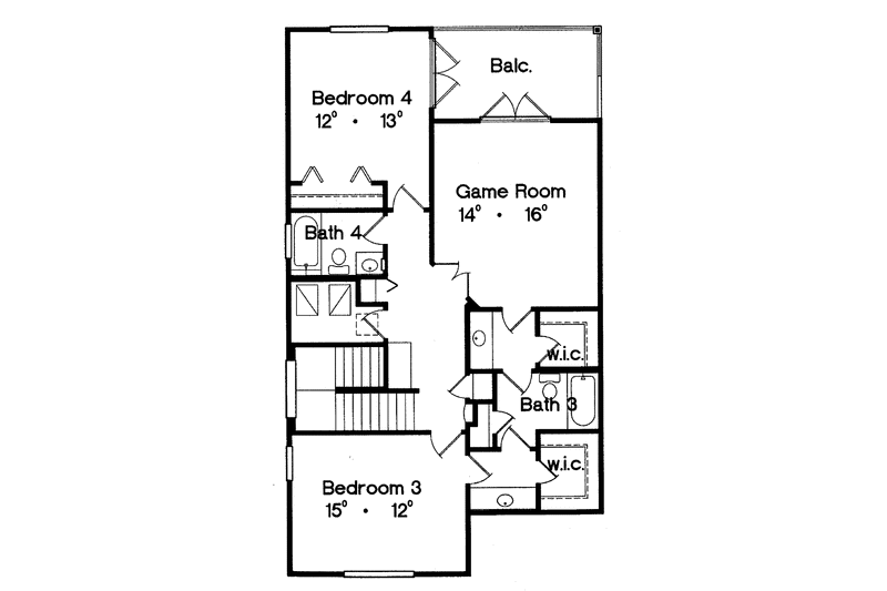 Home Plan - Floor Plan - Upper Floor for Country House Plan #417-741 - 4 bed, 4 bath
