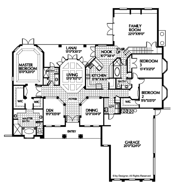 House Plan Design - Classical Floor Plan - Main Floor Plan #999-19