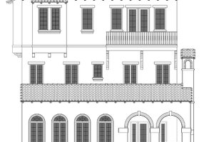 Exterior - Rear Elevation for Mediterranean House Plan #1058-155 - 3 bed, 3 bath