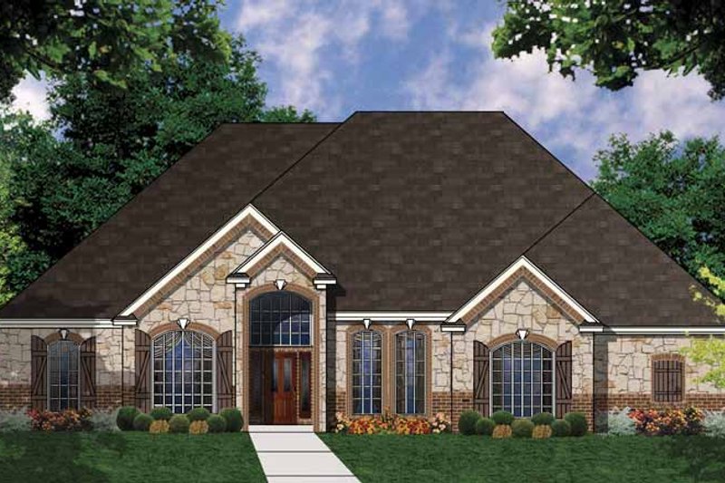 Architectural House Design - Country Exterior - Front Elevation Plan #62-158