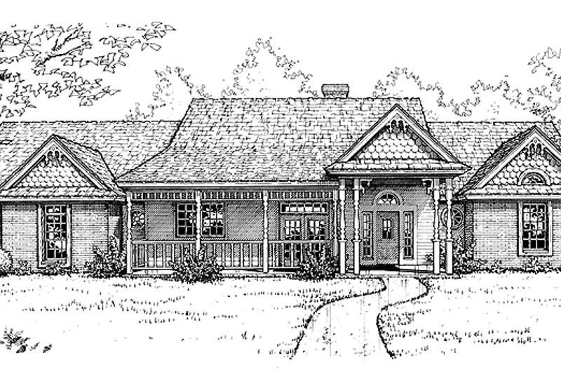 Architectural House Design - Victorian Exterior - Front Elevation Plan #310-1114