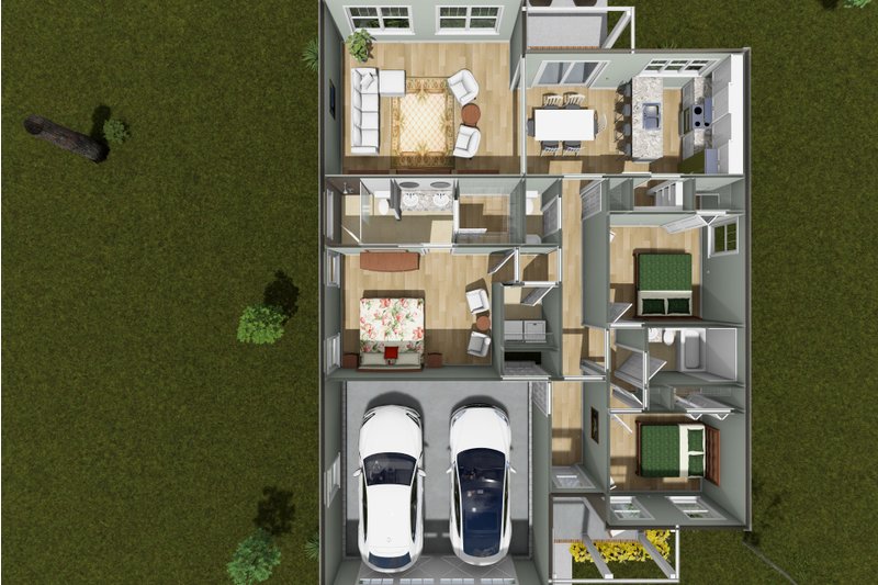 House Blueprint - Floor Plan - Main Floor 1 for Cottage House Plan #513-2453 - 3 bed, 2.5 bath