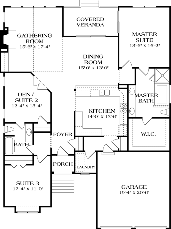 Dream House Plan - Ranch Floor Plan - Main Floor Plan #453-213