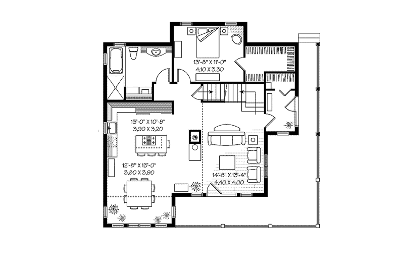 Home Plan - Floor Plan - Main Floor for European House Plan #23-2422 - 5 bed, 3 bath