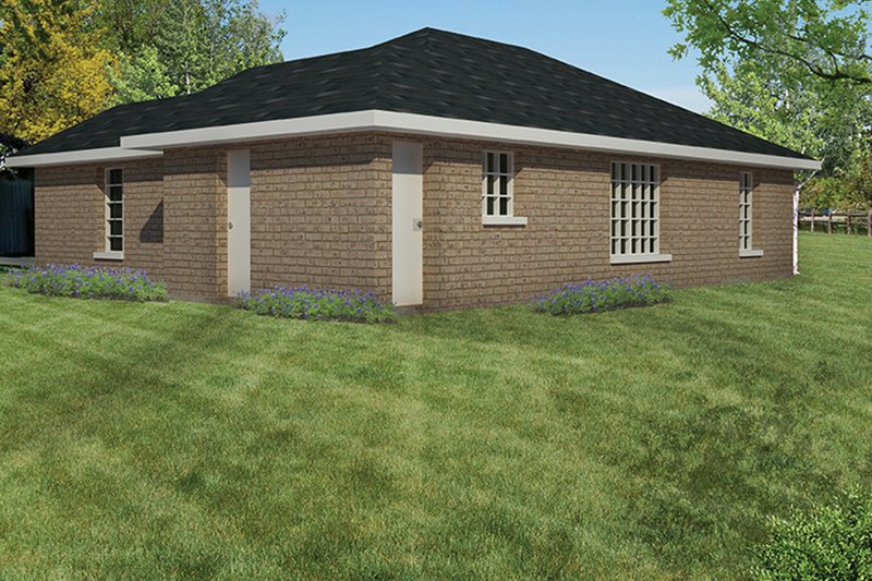 House Blueprint - Exterior - Rear Elevation for Ranch House Plan #1061-18 - 3 bed, 2 bath