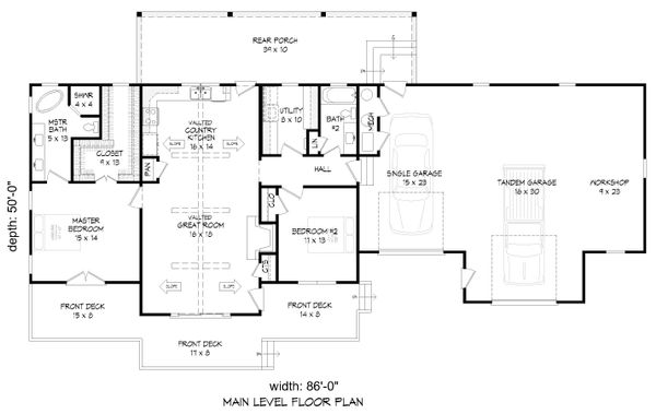 Home Plan - Country Floor Plan - Main Floor Plan #932-170