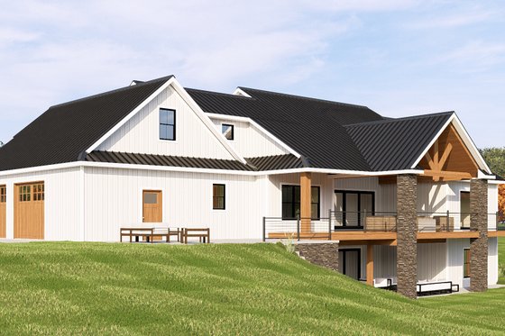 Exterior - Rear Elevation for Farmhouse House Plan #1064-122 - 3 bed, 2.5 bath
