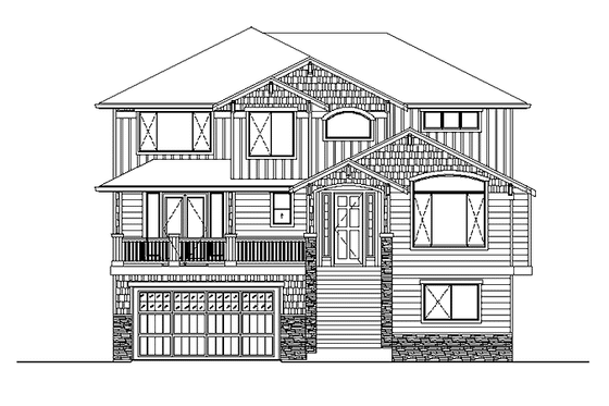 Exterior - Front Elevation 3 for Craftsman House Plan #951-9 - 4 bed, 3.5 bath