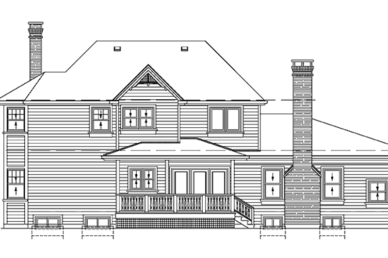 Dream House Plan - Exterior - Rear Elevation for Victorian House Plan #47-1026 - 4 bed, 2.5 bath