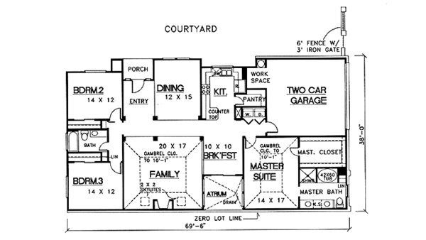 House Blueprint - Ranch Floor Plan - Main Floor Plan #974-17