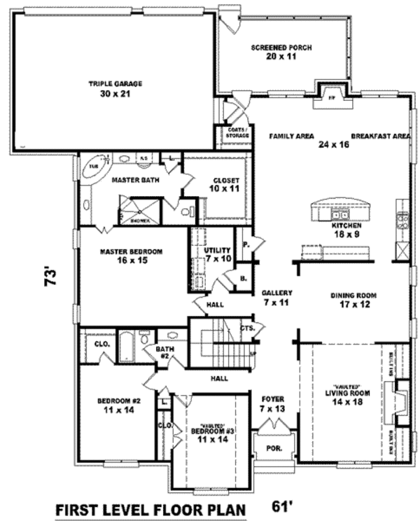 European Floor Plan - Main Floor Plan #81-1300