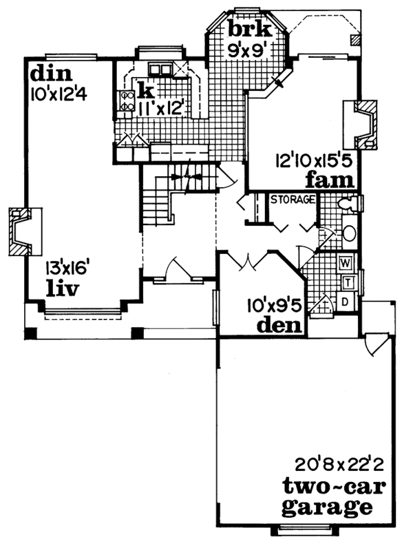House Blueprint - Prairie Floor Plan - Main Floor Plan #47-730