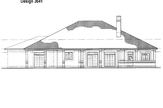 Exterior - Rear Elevation for Mediterranean House Plan #72-1010 - 4 bed, 3 bath